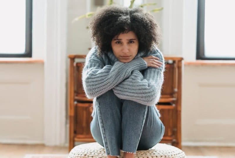 an anxious woman