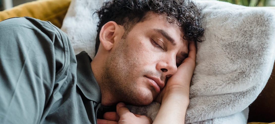 A man having depression naps